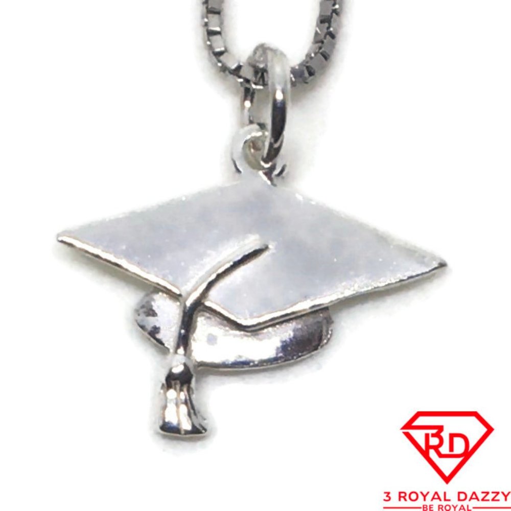 Graduation Hat small charm pendant 925 Silver